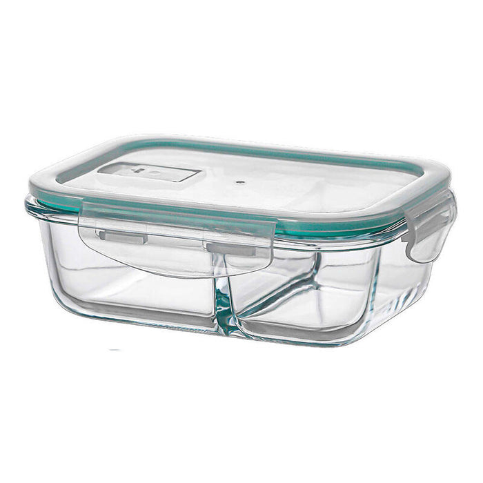 Pack De 2 Unidades - Fiambrera Borosilicato Dos Compartimientos Hermética 630 Ml