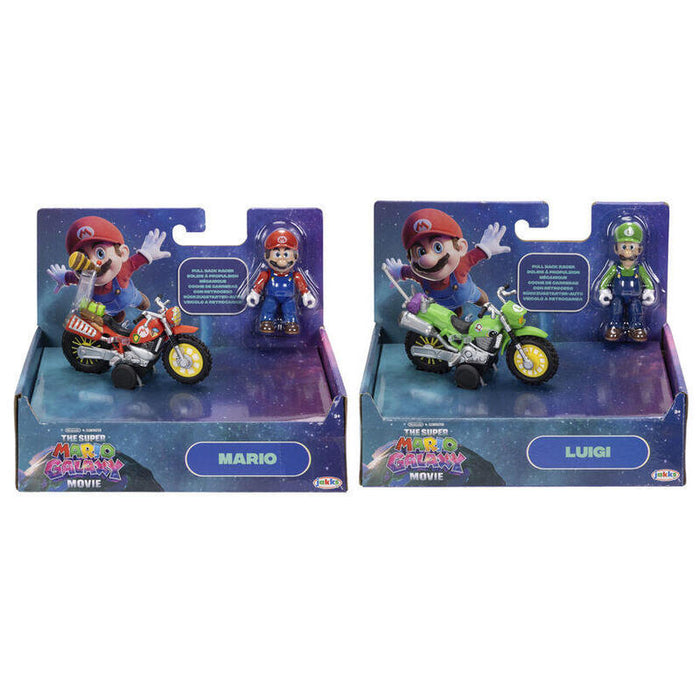 Pack De 2 Unidades - Figura + Vehiculo Mario & Luigi Super Mario Galaxy Movie Super Mario Bros Surtido