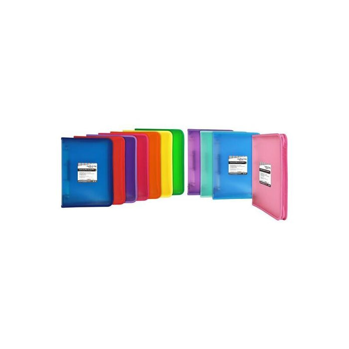 Pack De 2 Unidades Grafoplás Carpeta Anillas 4x25mm Con Cremallera A4+ Pp Multiline Rayado Vertical Verde