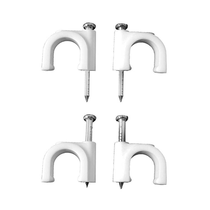 Pack De 2 Unidades - Grapa Para Cable Manguera Tubular 2 X 0,75 Mm N°05, Blanca, Caja 100 Uds