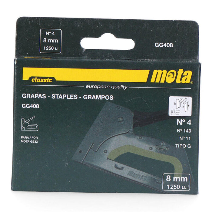 Pack De 2 Unidades - Grapas Nº 4 De 8mm 1000 Unid. Espesor 1,2mm Gg408 Mota