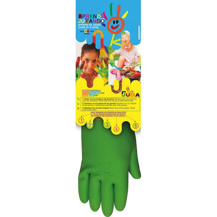 Pack De 2 Unidades - Guante Látex Flocado Interior, Infantil, Jardinería, Bicolor, T-04 Años