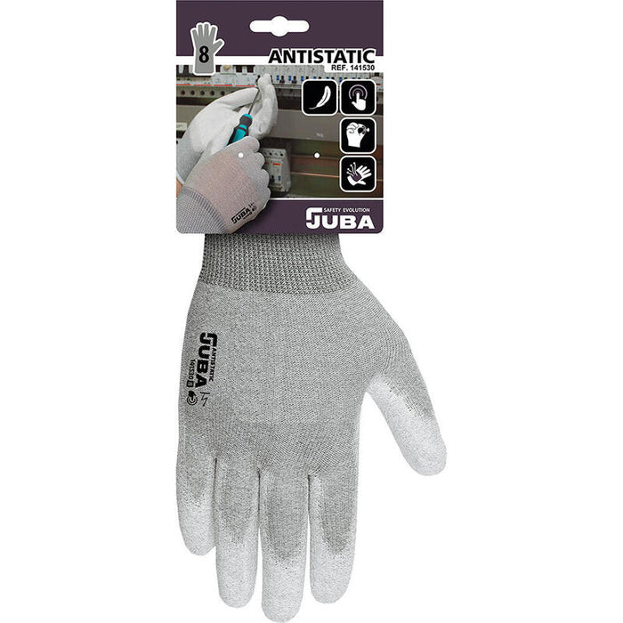 Pack De 2 Unidades - Guante Nailon / Fibra De Carbono Con Palma Poliuretano, Antiestático, T-10