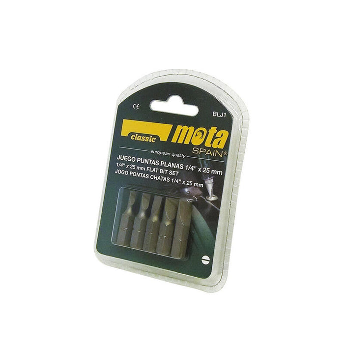 Pack De 2 Unidades - Juego Puntas Planas 1/4" 5 Unid. X 25mm Blj1 Mota