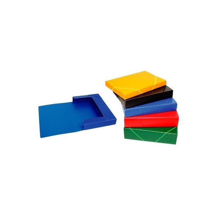 Pack De 2 Unidades Mariola Caja Proyecto Armada Cierre C/Goma Lomo Fijo 3cm Cartón Gofrado S/Mallorca Negro