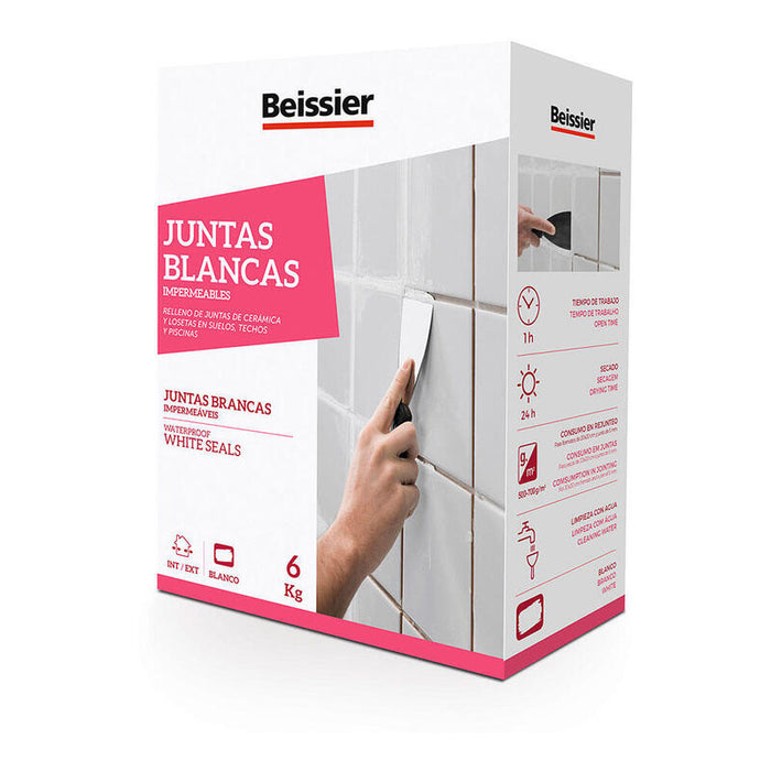 Pack De 2 Unidades - Masilla Para Juntas Blancas Impermeables 6 Kg