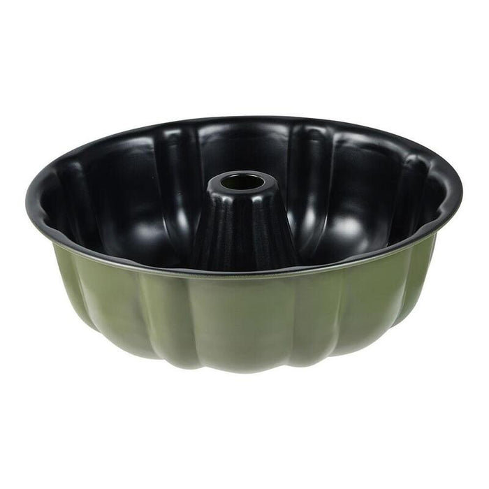 Pack De 2 Unidades - Molde Redondo De Acero Al Carbono, Para Horno, Experto, Verde Oliva, Ø25,5 X 8 Cm