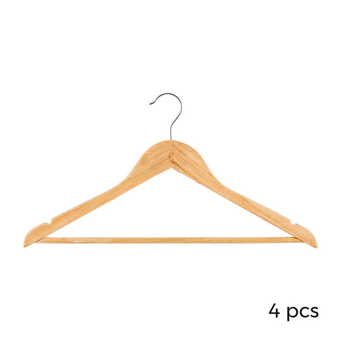 Pack De 2 Unidades - Pack 4 Perchas De Madera 44x23cm