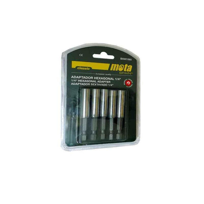 Pack De 2 Unidades - Pack 5 Adaptadores Hexagonal Magnetico 1/4" 10x60 5p. Bam1060 Mota