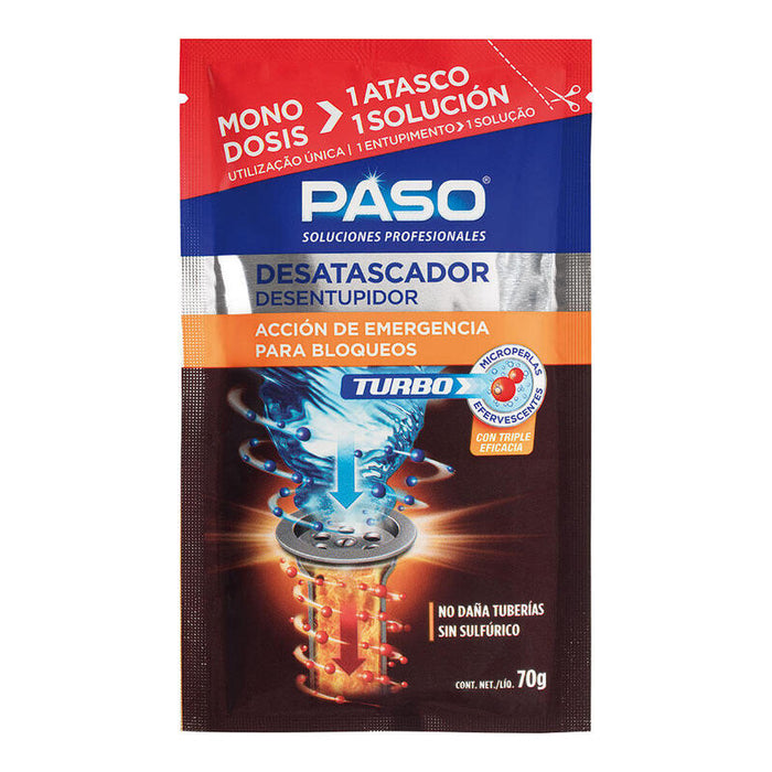 Pack De 2 Unidades - Paso Desatascador Turbo Monodosis 70g 705020