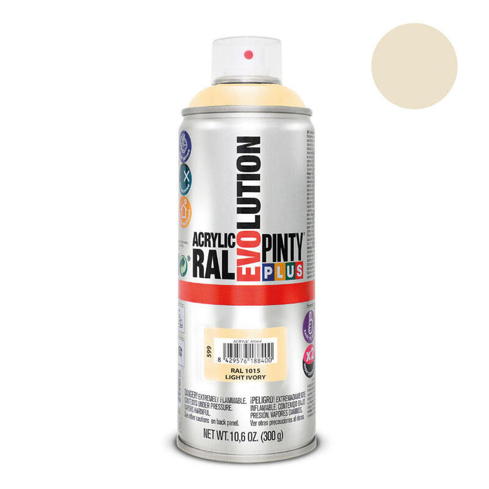 Pack De 2 Unidades - Pintura En Spray Pintyplus Evolution 520cc Ral 1015 Marfil Claro