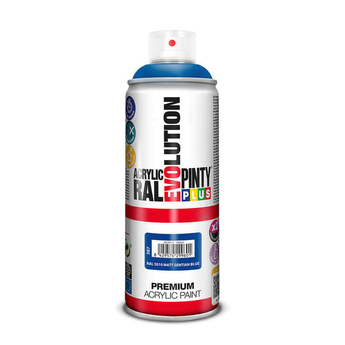 Pack De 2 Unidades - Pintura En Spray Pintyplus Evolution 520cc Ral 5010 Matt Gentian Blue