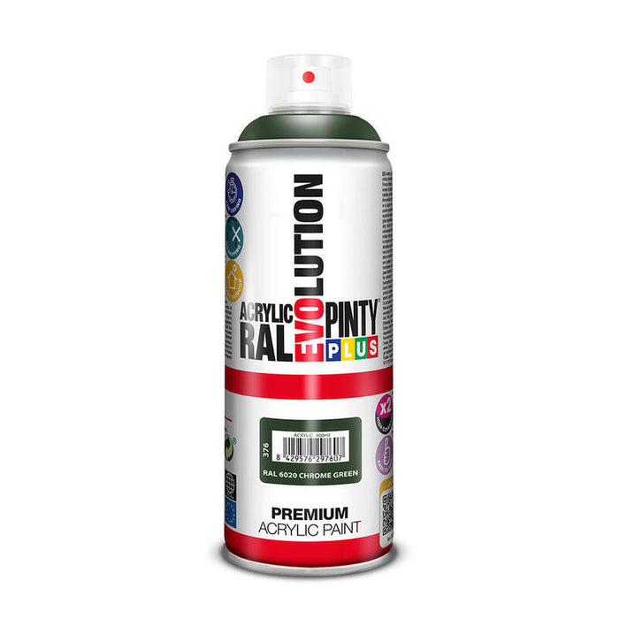 Pack De 2 Unidades - Pintura En Spray Pintyplus Evolution 520cc Ral 6020 Chrome Green