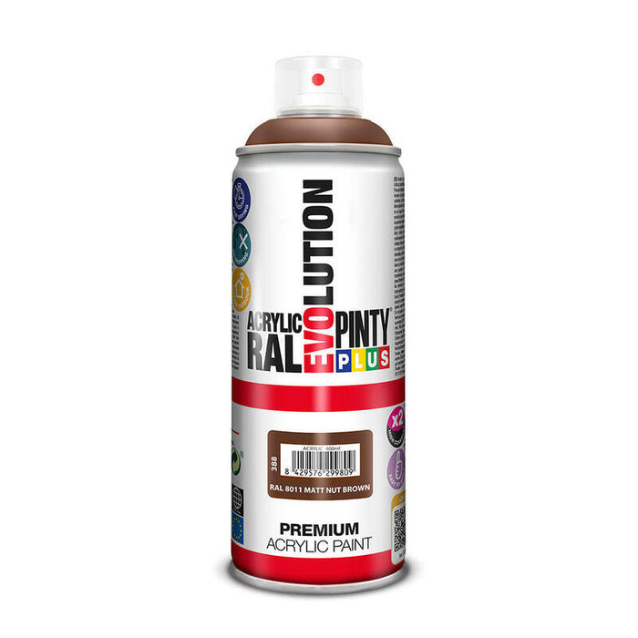 Pack De 2 Unidades - Pintura En Spray Pintyplus Evolution 520cc Ral 8011 Matt Nut Brown