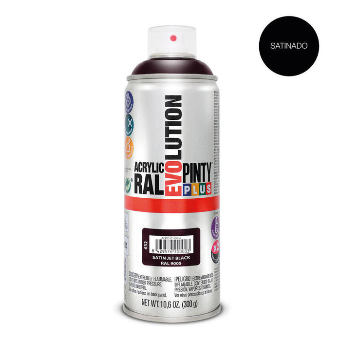 Pack De 2 Unidades - Pintura En Spray Pintyplus Evolution 520cc Ral 9005 Negro Intenso Satinado