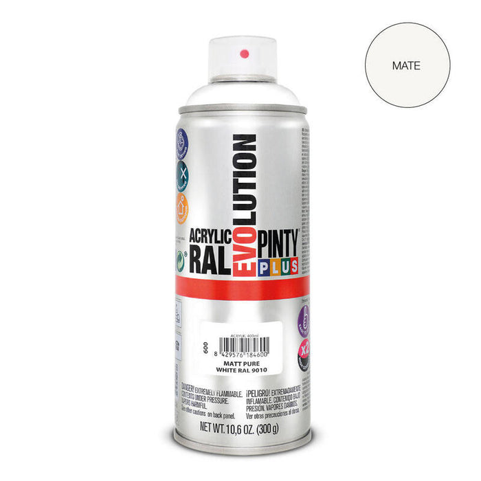 Pack De 2 Unidades - Pintura En Spray Pintyplus Evolution 520cc Ral 9010 Blanco Puro