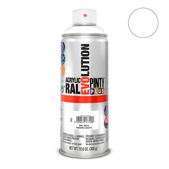 Pack De 2 Unidades - Pintura En Spray Pintyplus Evolution 520cc Ral 9016 Blanco Tráfico