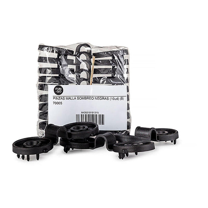 Pack De 2 Unidades - Pinzas Para Malla Sombreo, Negras, 10 Uds