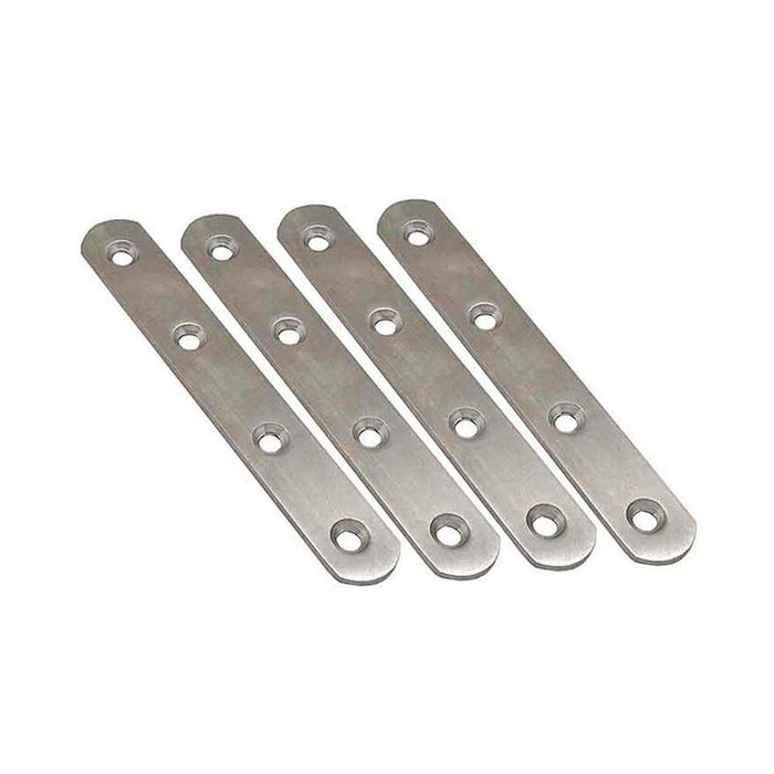 Pack De 2 Unidades - Placa Recta Unión Plc14, Acero Inoxidable, 100 X 19 X 2 Mm. 4 Unidades
