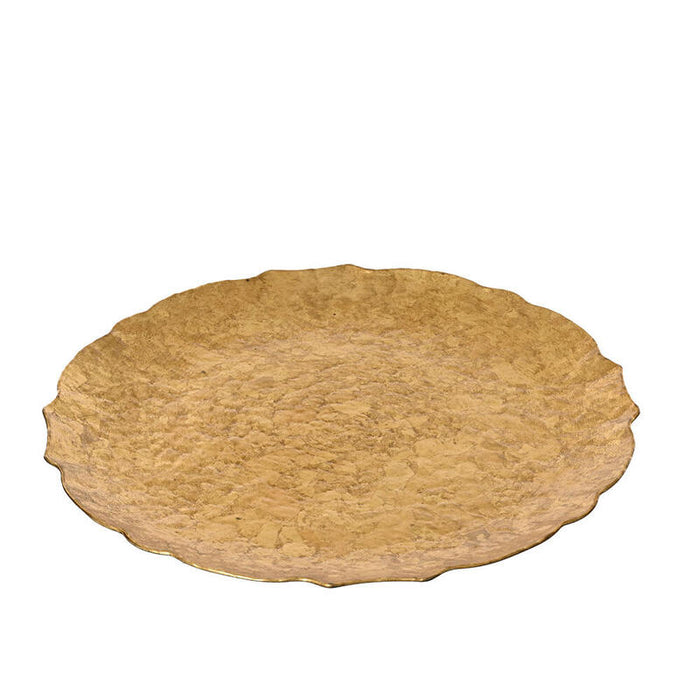 Pack De 2 Unidades - Plato Decoración Polipropileno Dorado Ø33 X 1,50 Cm