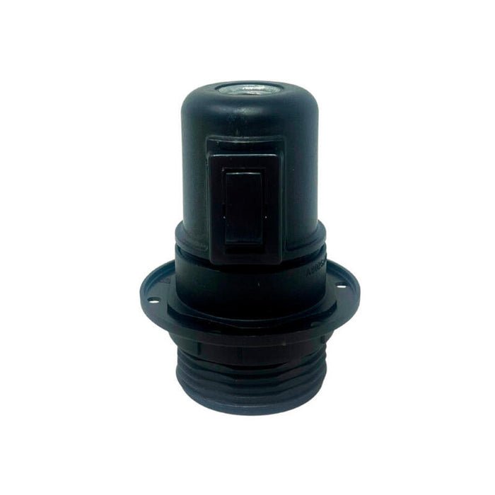 Pack De 2 Unidades - Portalámparas E27 Con Interruptor Semiroscado Con Arandela 2 A 250 V Negro