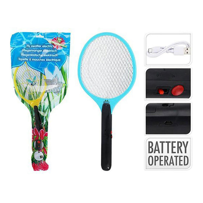 Pack De 2 Unidades - Raqueta Mata Moscas Eléctrico Recargable 48 X 21 Cm