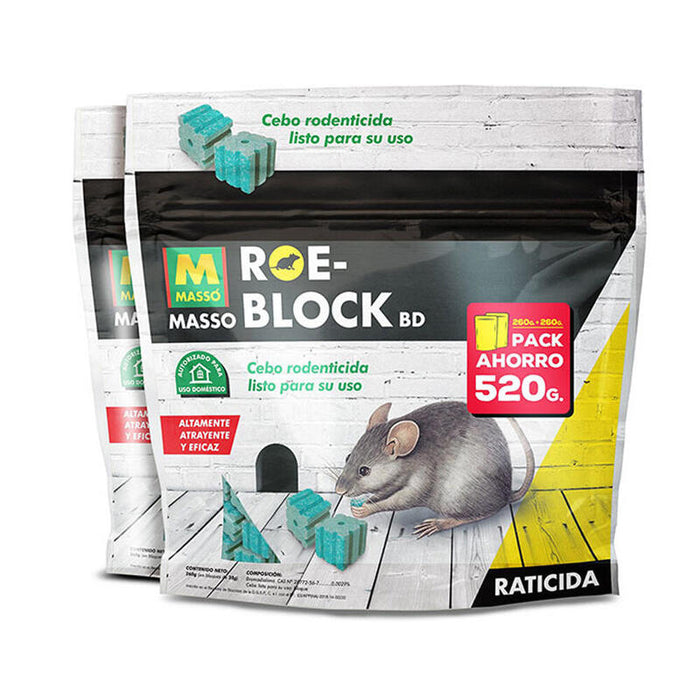 Pack De 2 Unidades - Raticida Roe-Block 260 G + 260 G