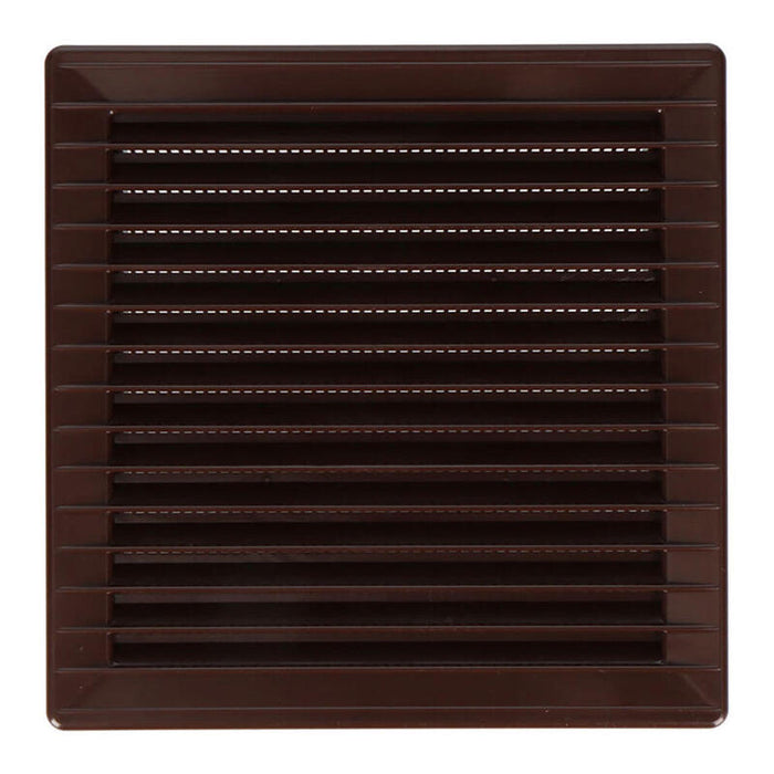 Pack De 2 Unidades - Rejilla Ventilación Cuadrada Empotrable Con Mosquitera 140 X 140mm Abs Marrón