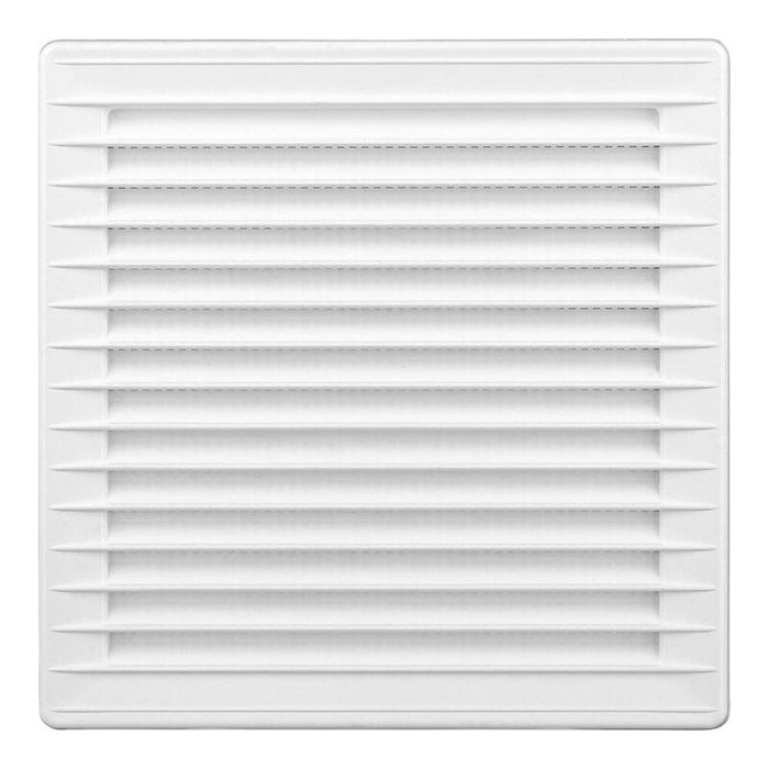 Pack De 2 Unidades - Rejilla Ventilación Cuadrada Empotrable Ø 100mm Con Mosquitera 170x170x10mm Abs Blanca