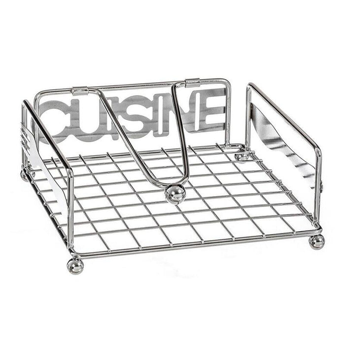 Pack De 2 Unidades - Servilletero Cuisine De Metal Cromado 18,3 X 18,3 X 6,5 Cm