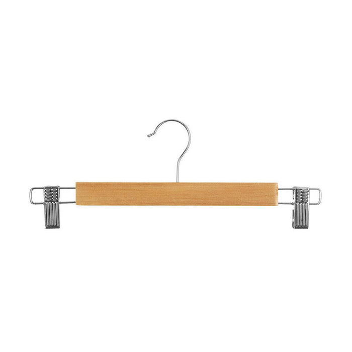 Pack De 2 Unidades - Set 3 Perchas Metalica Detalle Madera Para Pantalon 33,5x12cm