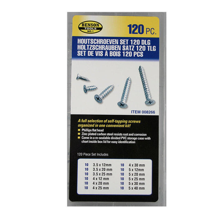 Pack De 2 Unidades - Set De 120 Tornillos Varios Para Madera