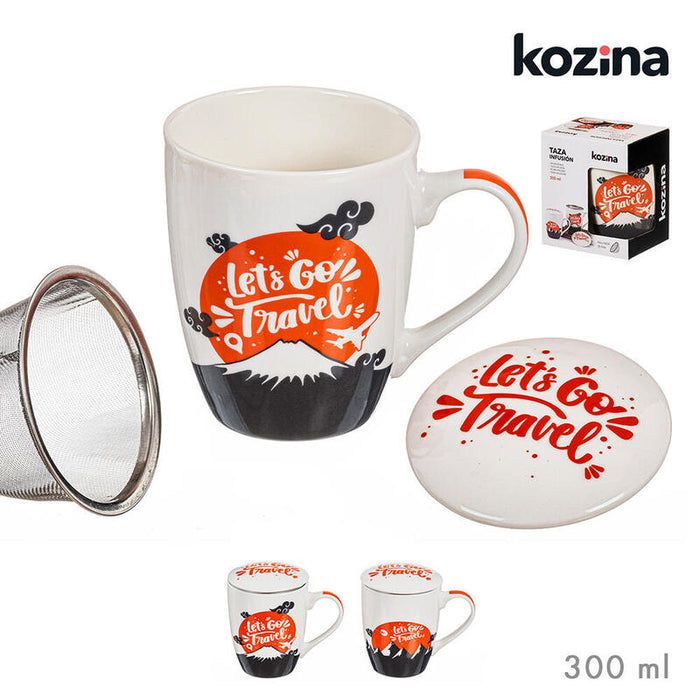 Pack De 2 Unidades - Taza Infusion Let'S Go Travel Con Filtro Y Tapa, Modelos Variados, 300 Ml