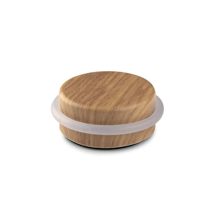 Pack De 2 Unidades - Tope De Puerta Adhesivo Plastico-Metal Decorado Roble Atlantico Ø4,6x1,8cm Inofix