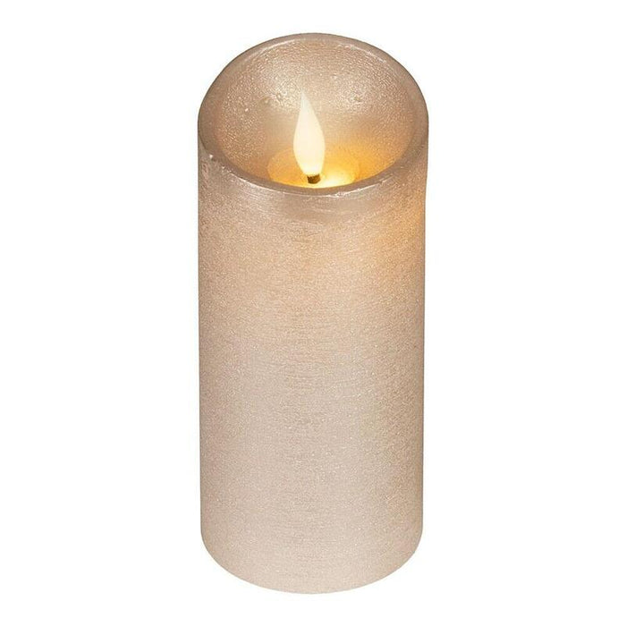 Pack De 2 Unidades - Vela De Cera Led, Con Parte Superior Curva, Color Dorado, Ø7,5 X 17 Cm