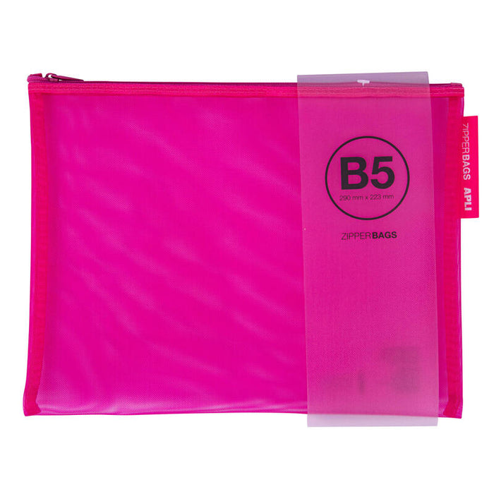 Pack De 20 Unidades Apli Sobres Porta-Todo Nylon Transpirable - Tamaño B5 (290x223mm) - Resistente Y Duradero - Ideal Para Tablets Y Equipos Electronicos - Cierre De Cremallera - Colores Surtidos