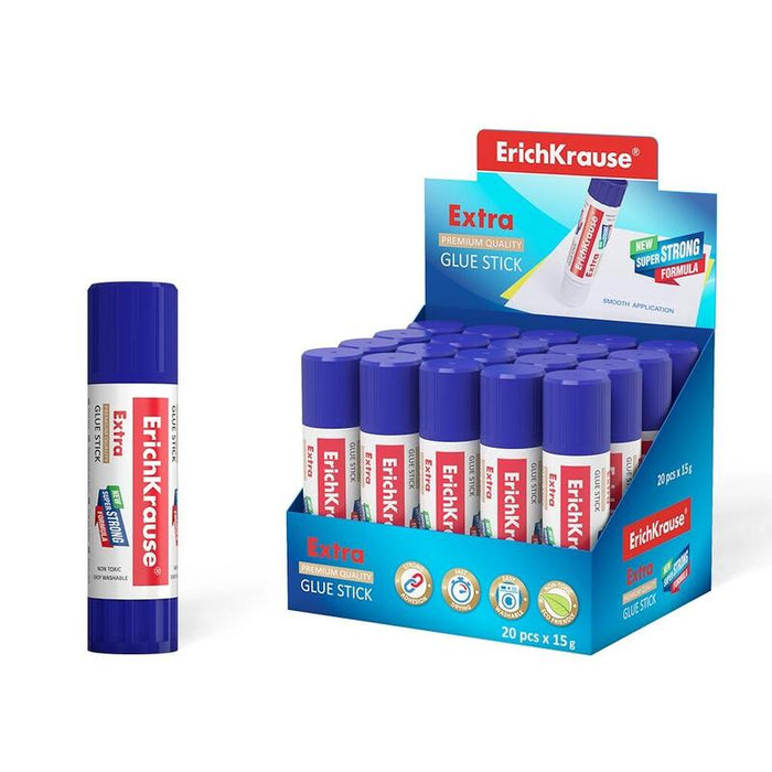 Pack De 20 Unidades Erichkrause Pegamento En Barra Extra - Formula Super Fuerte En Base A Pvp - Consumo Economico -