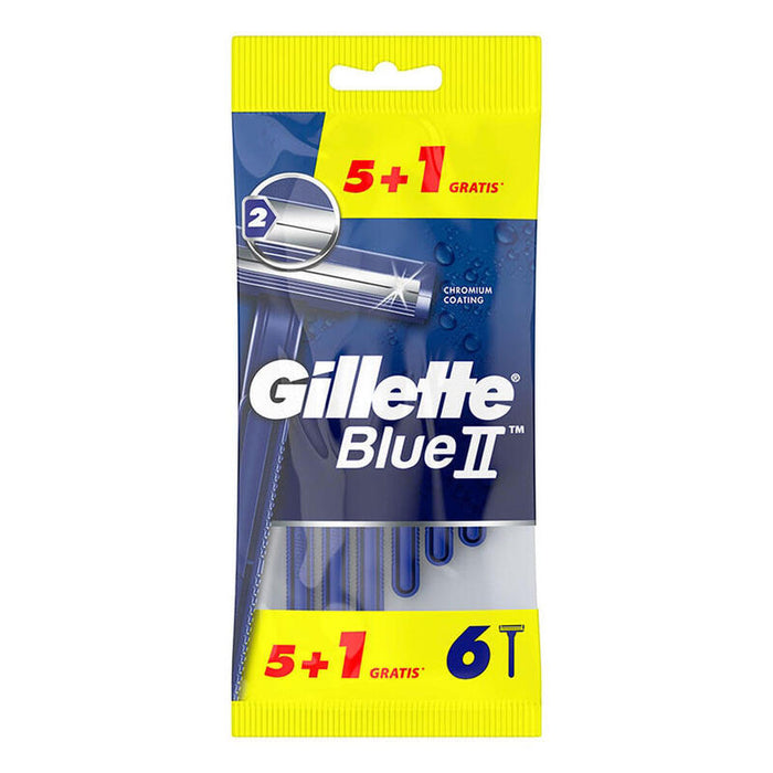 Pack De 20 Unidades - Maquinilla De Afeitar Blue Ii Fija Pack 5 + 1 Uds