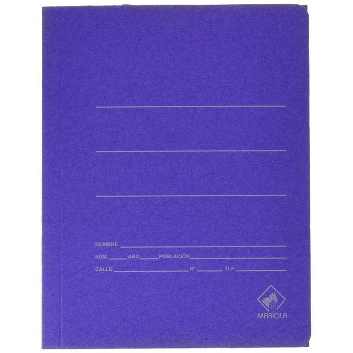 Pack De 20 Unidades Mariola Carpeta De Carton Con Bolsa Folio 500gr/M2 - Medidas 34x25x1cm - Cierre Con Goma Elastica -