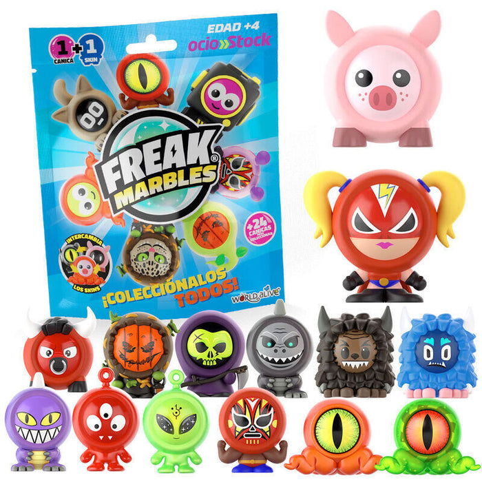 Pack De 24 Unidades - Bolsa Sorpresa Canica + Skin Freak Marbles Surtido
