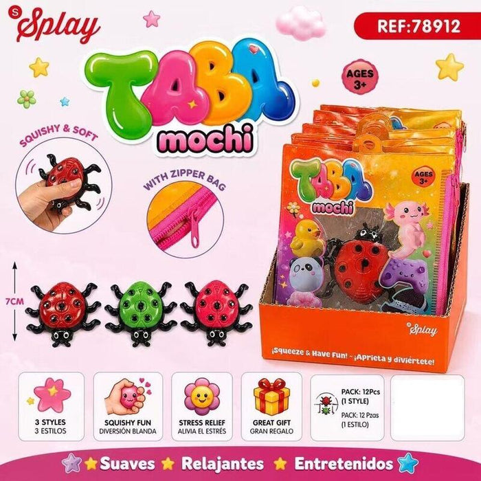 Pack De 24 Unidades - Juguete Antiestres Taba Mochi Mariquita 7cm Surtido
