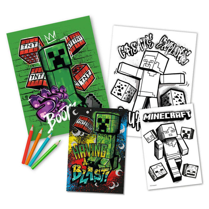 Pack De 24 Unidades - Set Colorear Minecraft