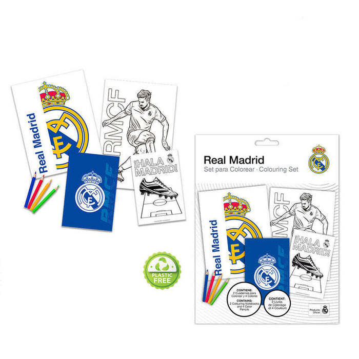 Pack De 24 Unidades - Set De Colorear Con Cuaderno Real Madrid