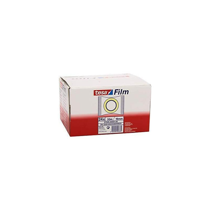 Pack De 24 Unidades Tesa Film Cinta Adhesiva Transparente Standard Flowpack Rollo 19mm X 33m