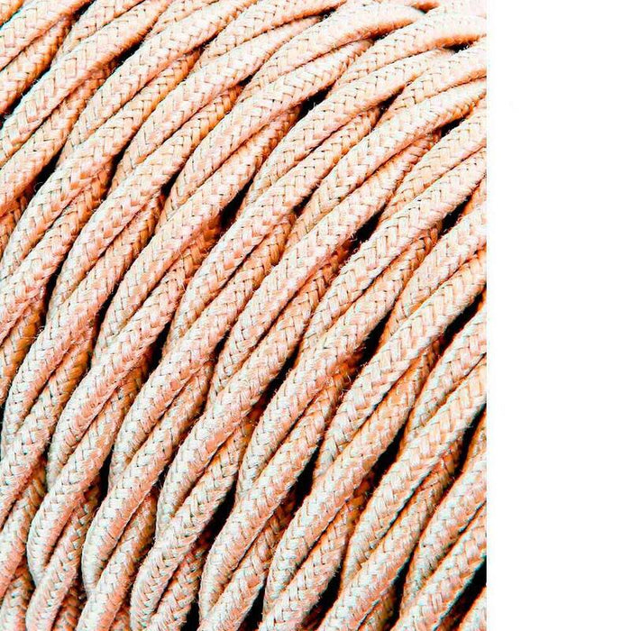 Pack De 25 Unidades - Carrete Cable Textil Trenzado H03vv-F 2 X 0,75 Mm² Beige, 25 M