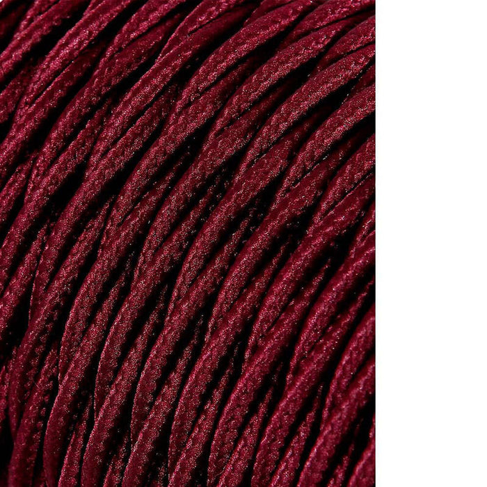 Pack De 25 Unidades - Carrete Cable Textil Trenzado H03vv-F 2 X 0,75 Mm² Burdeos, 25 M
