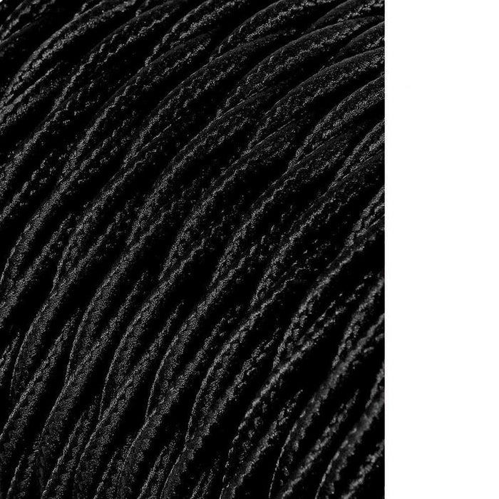 Pack De 25 Unidades - Carrete Cable Textil Trenzado H03vv-F 2 X 0,75 Mm² Negro, 25 M