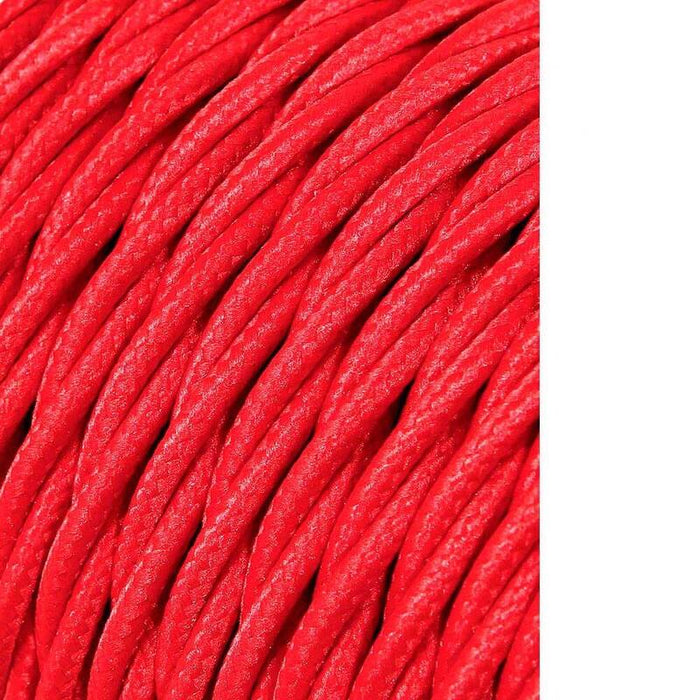 Pack De 25 Unidades - Carrete Cable Textil Trenzado H03vv-F 2 X 0,75 Mm² Rojo, 25 M