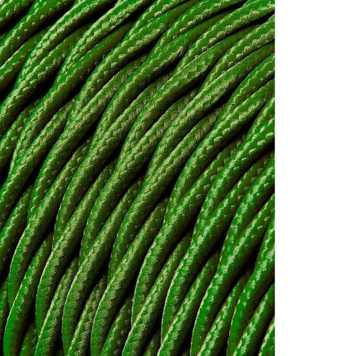 Pack De 25 Unidades - Carrete Cable Textil Trenzado H03vv-F 2 X 0,75 Mm² Verde, 25 M