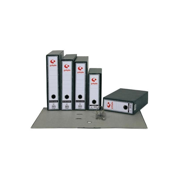 Pack De 25 Unidades Grafoplás Estuche Archivador Ecoclassic A4 Cartón Forrado Papel 2mm Gris Plomo